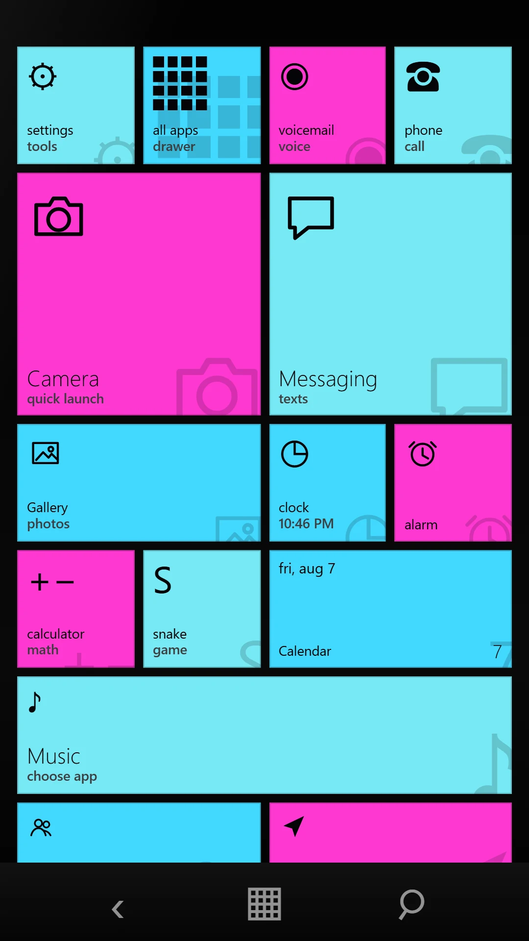 BrickOS Squares skin in cool cyan